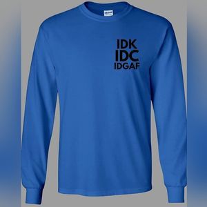 Blue Long Sleeve Shirt Graphic Tee